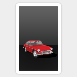 MGB GT Graphic Poster -Red Sticker